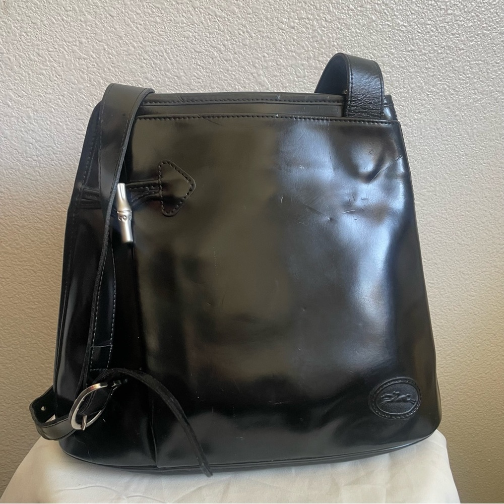 Black Leather Crossbody Bag by - Picture 3 of 12
